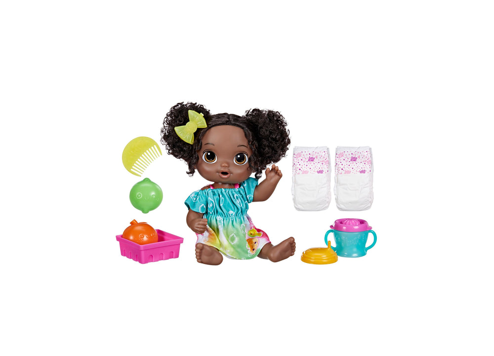 Baby Alive Fruity Sips Doll, Lime, Black Hair