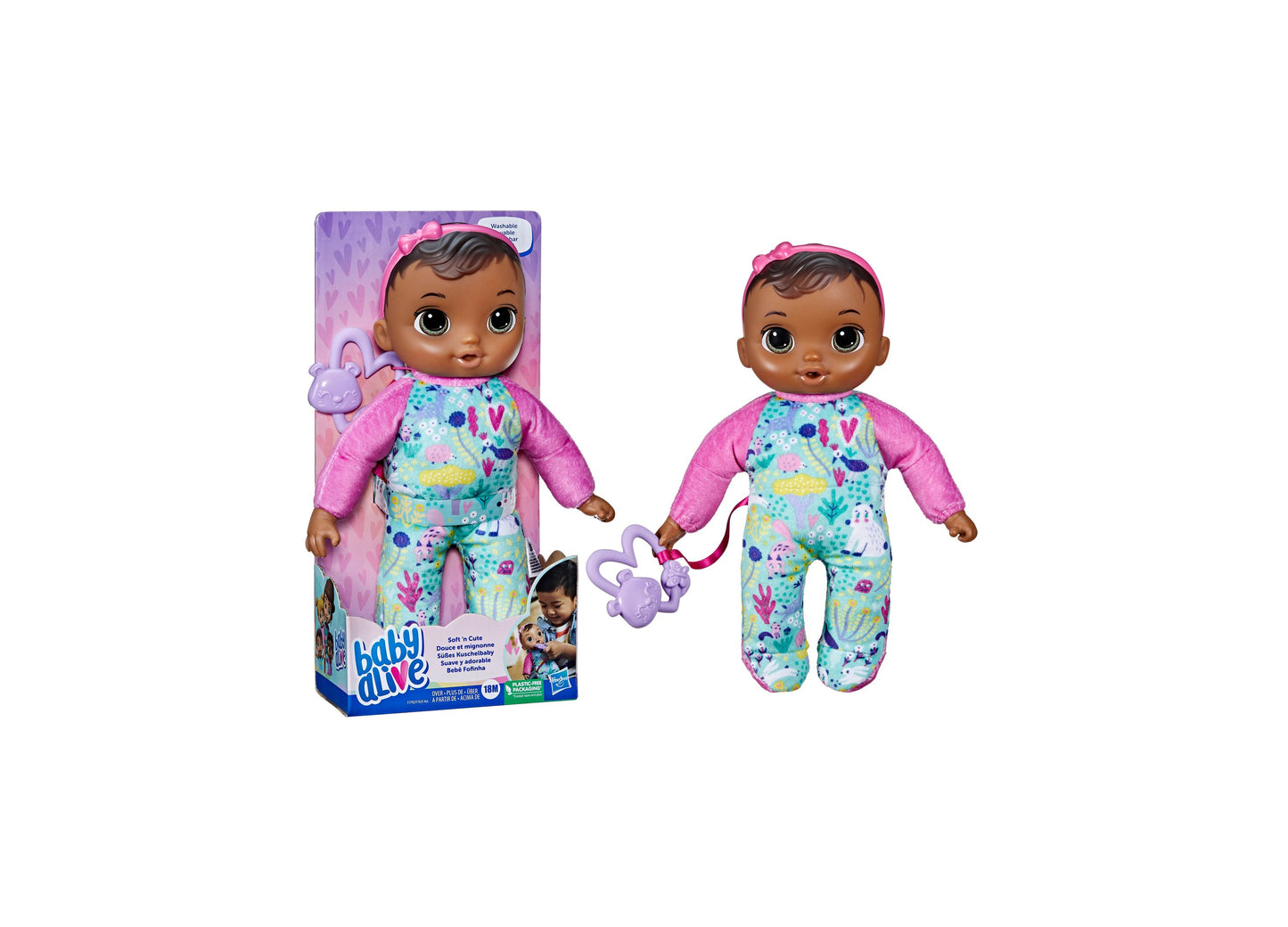 Baby Alive Soft 'n Cute Plush Doll with Teether - Machine Washable