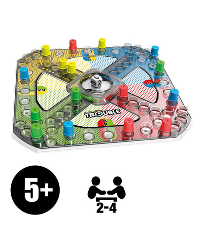 Hasbro Trouble Game with Pop-O-Matic Bubble and Power Up Spaces