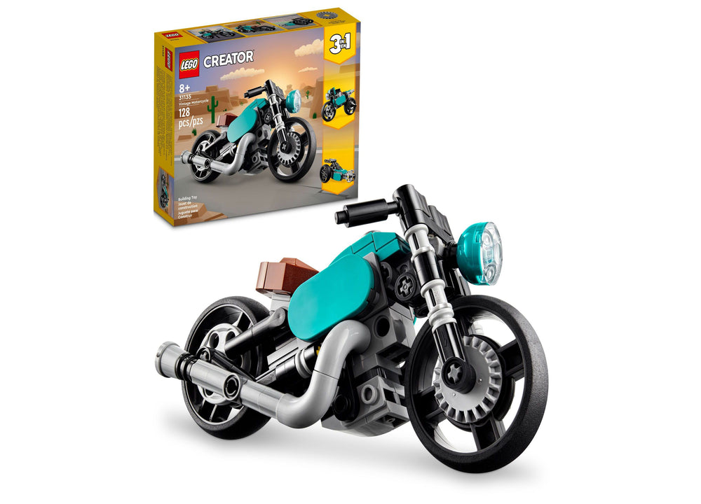 LEGO Creator 3-in-1 Vintage Motorcycle Building Set 31135 - 128 Pieces