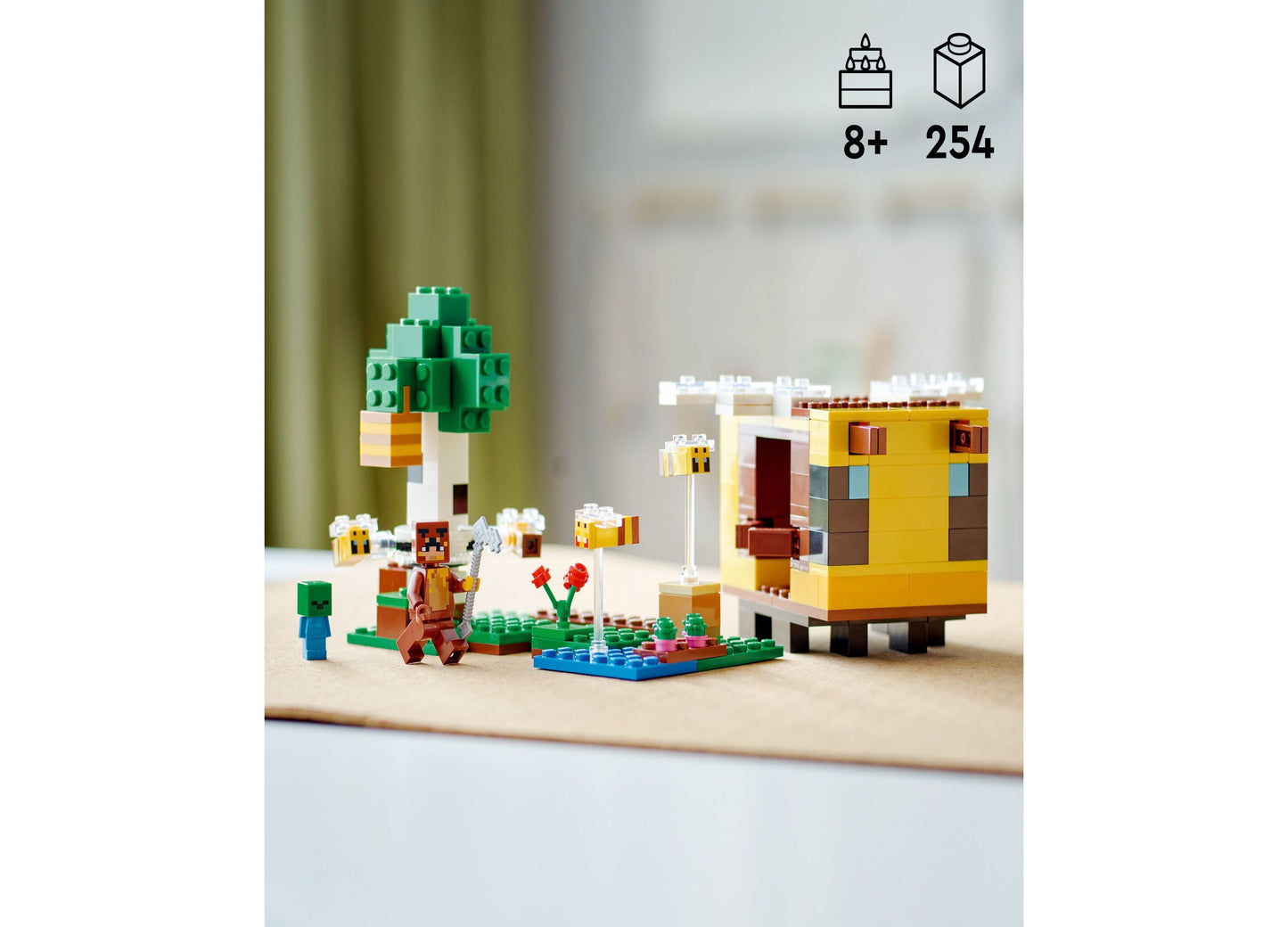 LEGO® Minecraft The Bee Cottage 21241 Toy  Building Set with Honey Bear, Baby Zombie and Bee Figures