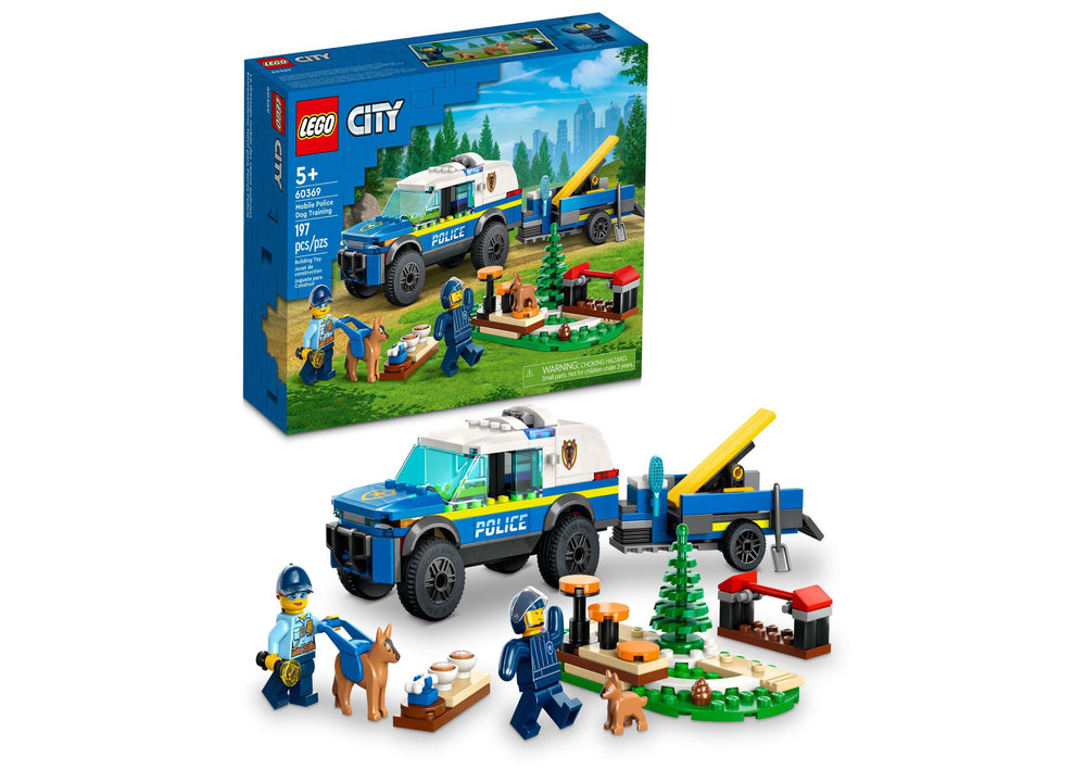 LEGO® City Police Mobile Police Dog Training 60369 Toy Building Set with 2 Police Minifigures and 2 Dog Figures