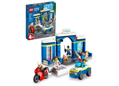 LEGO® City Police Station Chase 60370 Toy Building Set with 2 Police and 2 Crook Minifigures and Police Dog