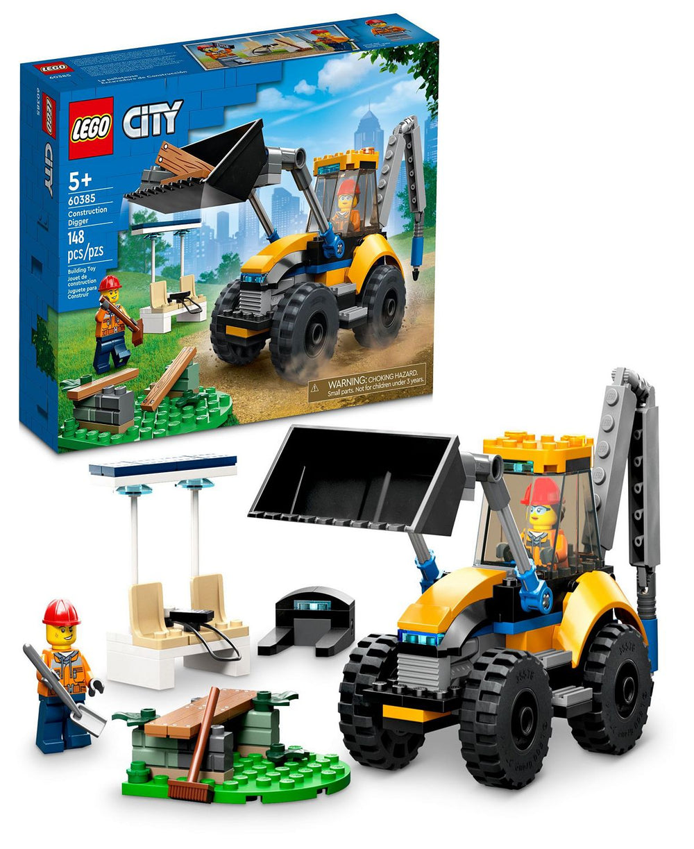 LEGO City Great Vehicles 148-Piece Construction Digger Building Set 60385