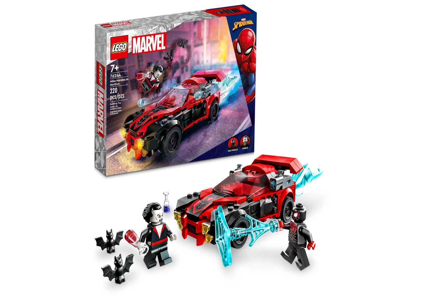 LEGO® Super Heroes Marvel Miles Morales vs. Morbius 76244 Toy Building Set with Miles Morales and Morbius Minifigures