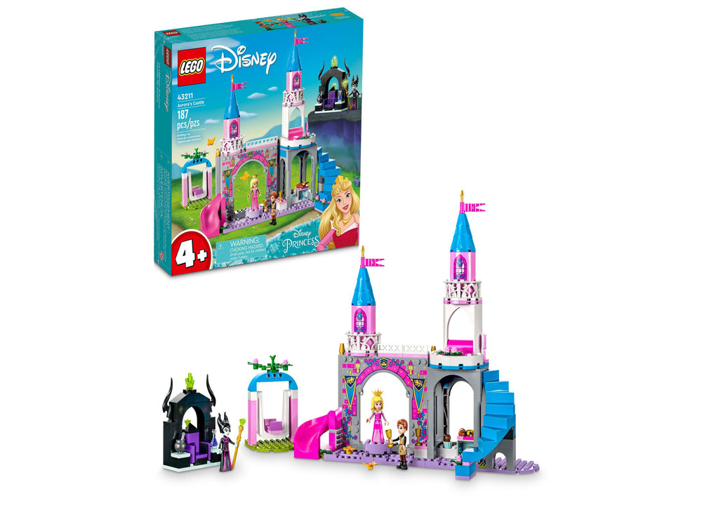 LEGO® Disney Princess Aurora's Castle 43211 Toy Building Set with Aurora, Prince Philip and Maleficent Minifigures