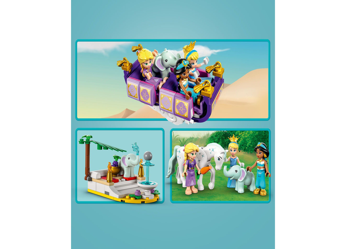 LEGO® Disney Princess Princess Enchanted Journey 43216 Toy Building Set with Cinderella, Jasmine and Rapunzel Minifigures