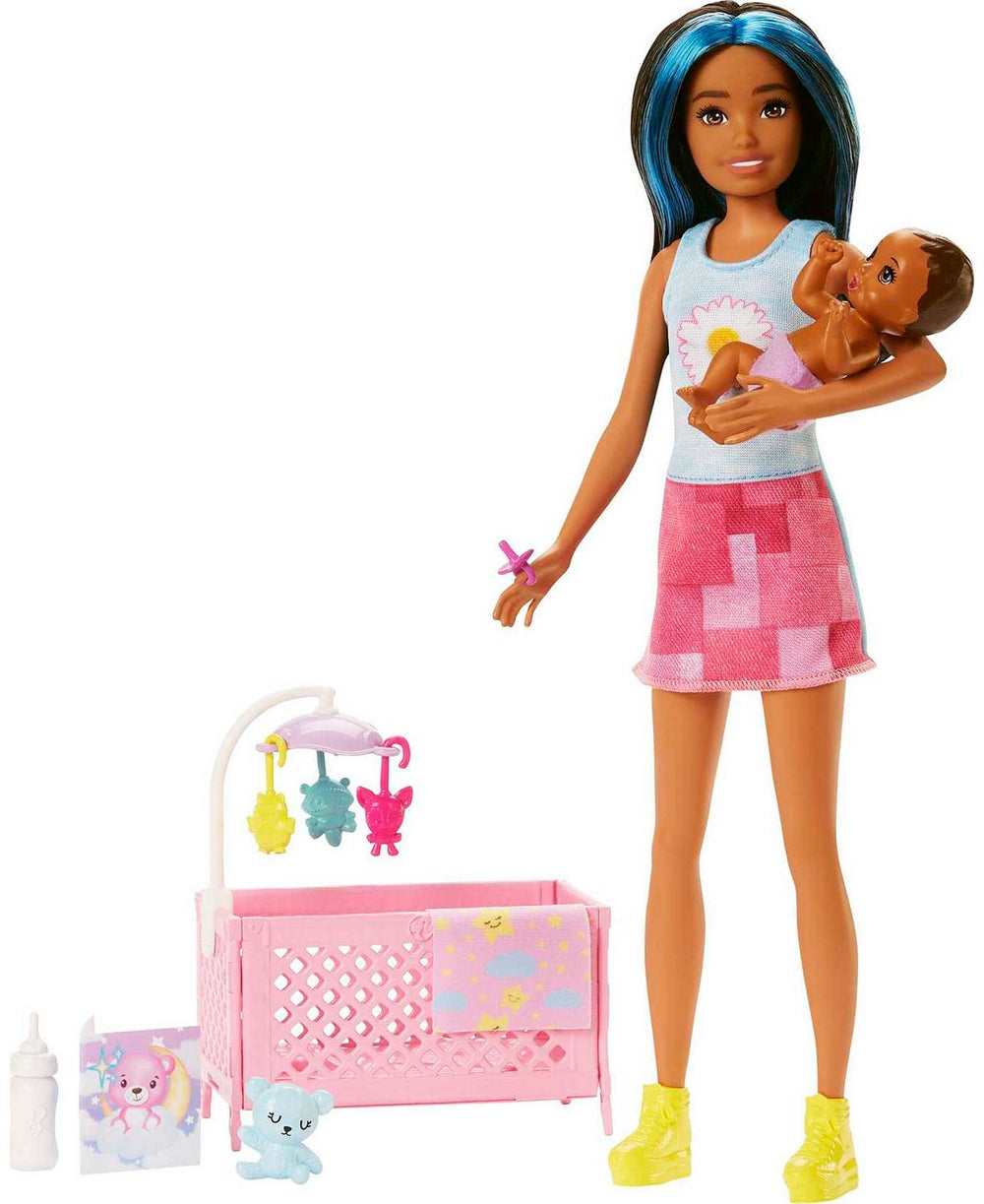 Barbie Skipper Babysitters Inc. Playset - Brunette with Sleepy Baby Doll