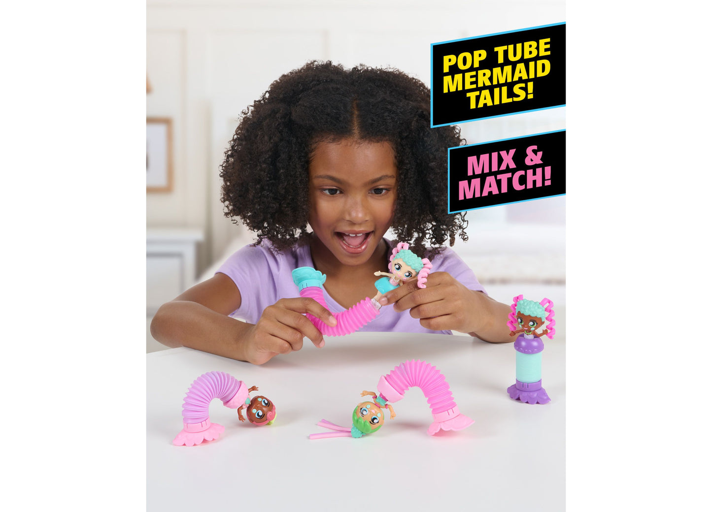 Fashion Fidgets Fantasy Series - Collectible Mermaid Dolls with Pop Tube Tails