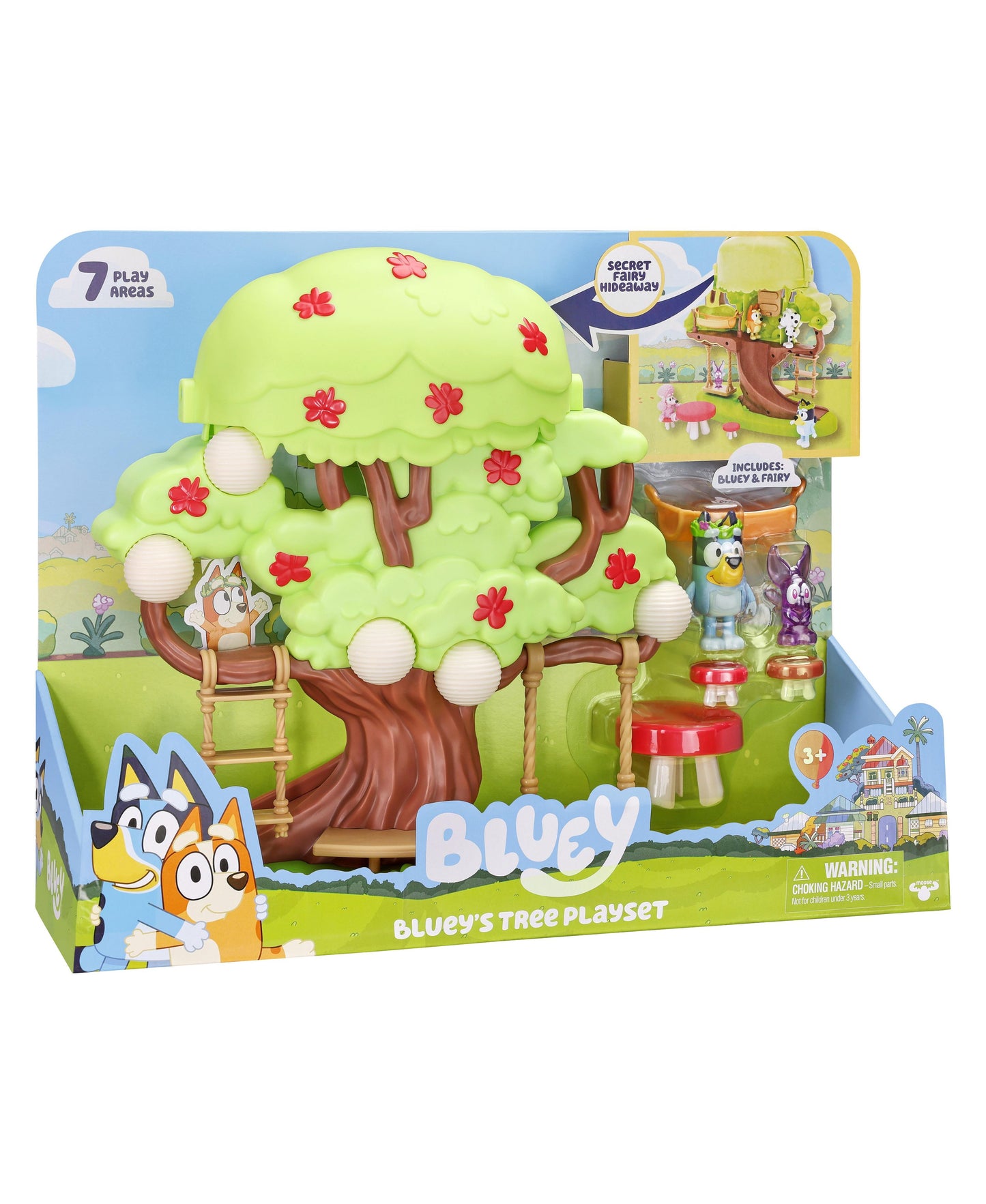 Bluey Treehouse Playset with Flower Crown Bluey and Fairy Figures