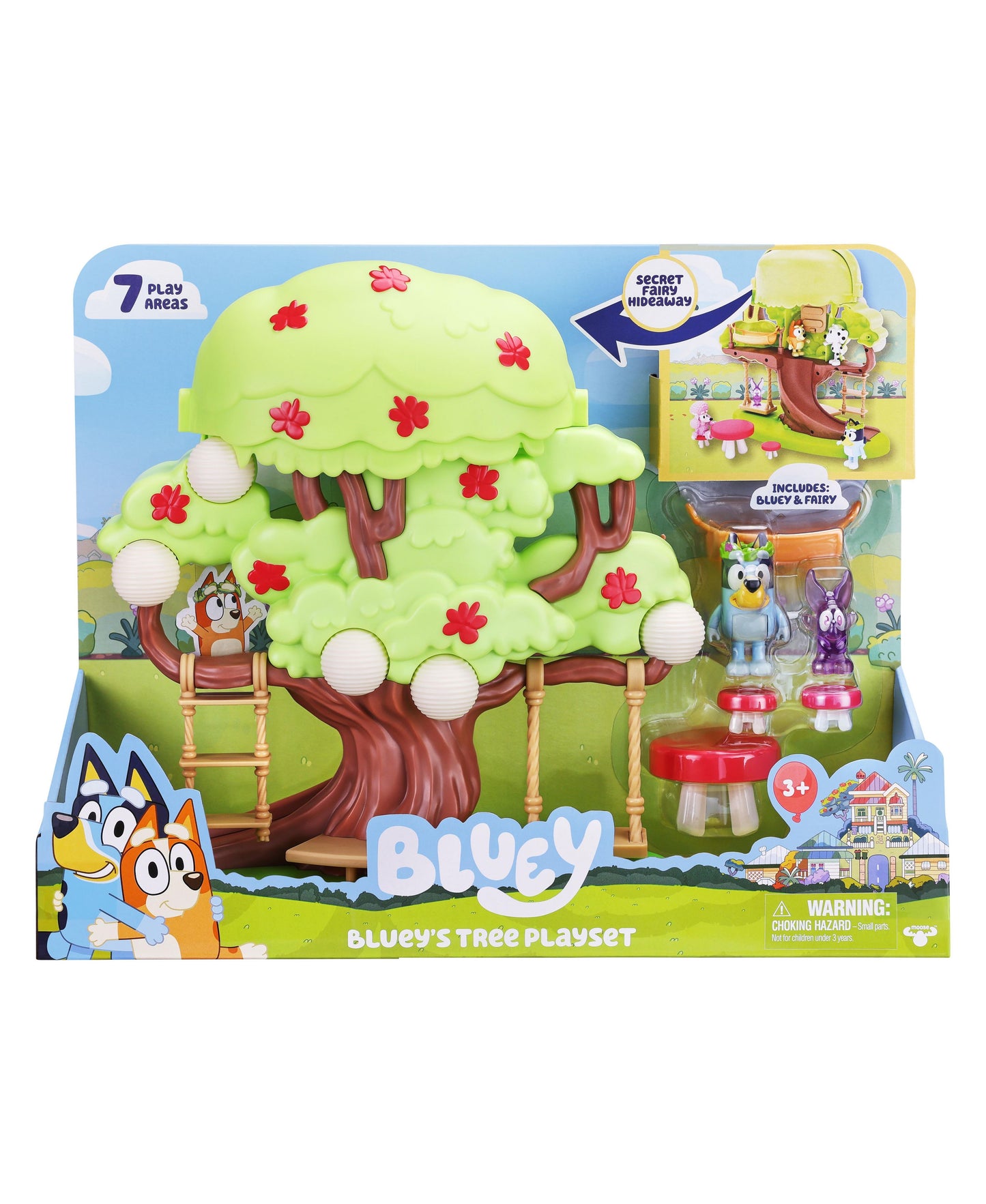 Bluey Treehouse Playset with Flower Crown Bluey and Fairy Figures