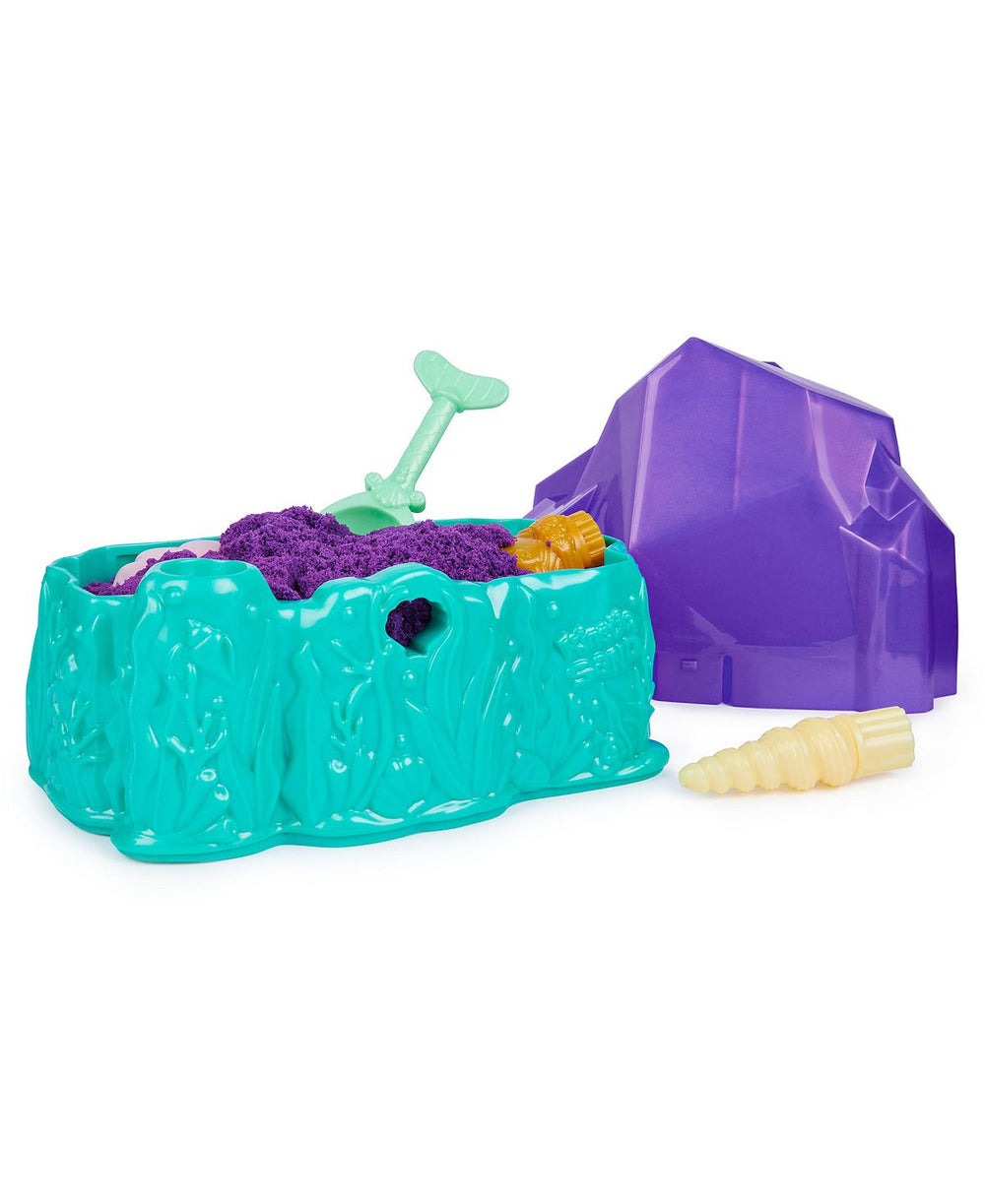 Kinetic Sand Mermaid Crystal Playset with Shimmer Gold Sand and Storage Tools