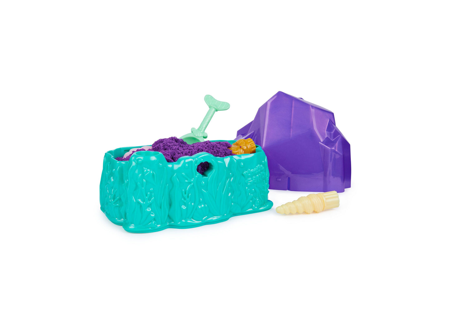 Kinetic Sand Mermaid Crystal Playset with Shimmer Gold Sand and Storage Tools