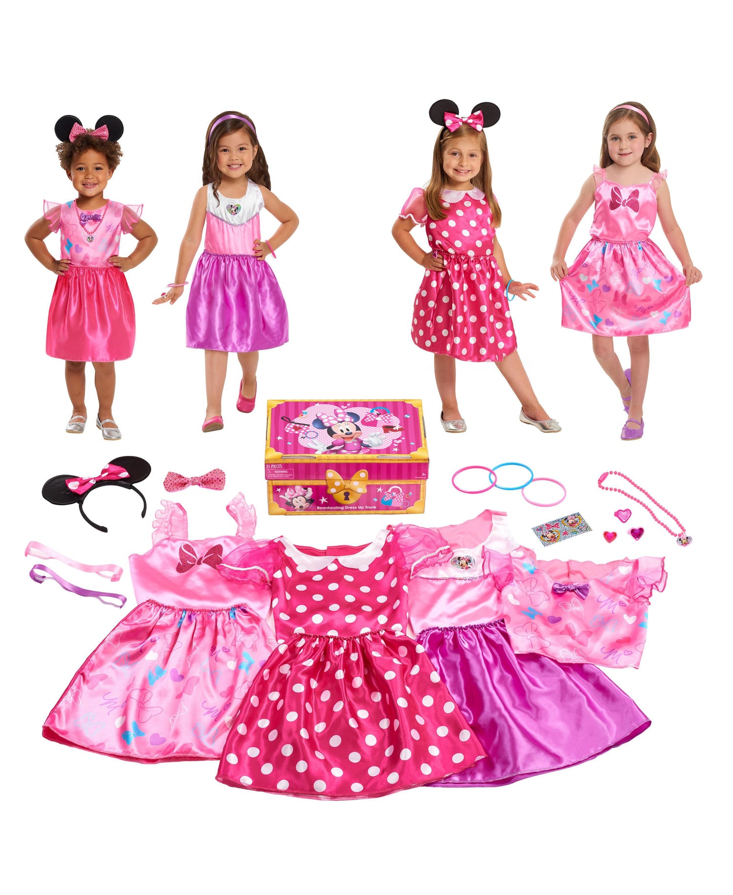 Disney Junior Minnie Mouse Bowdazzling Dress Up Trunk Set, 21 Pieces