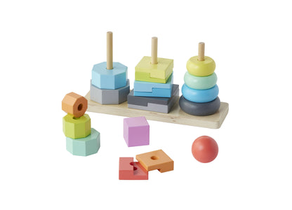 Imaginarium Stack and Play Trio - Multicolor Wooden Educational Toy Set