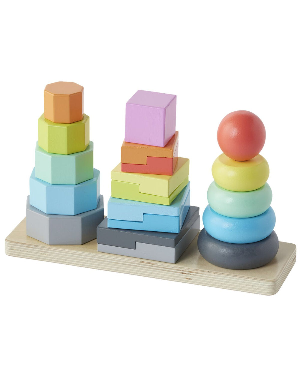 Imaginarium Stack and Play Trio - Multicolor Wooden Educational Toy Set