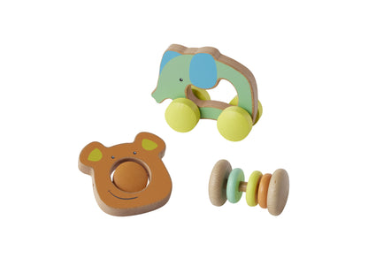 Imaginarium Wooden Baby Rattle and Roll Set - Colorful Play Toys