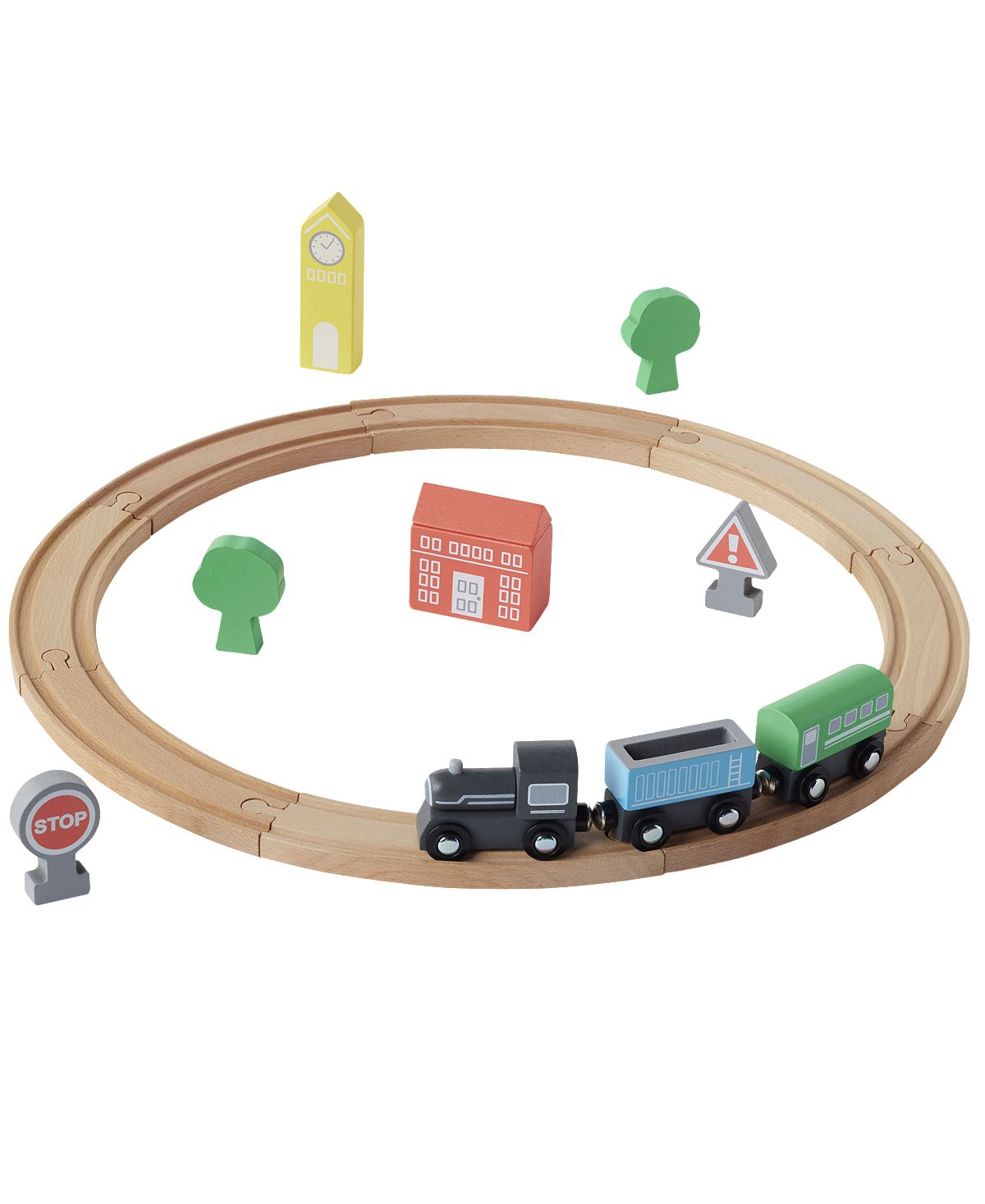 Toys R Us Imaginarium 18-Piece Wooden Train Set for Creative Play