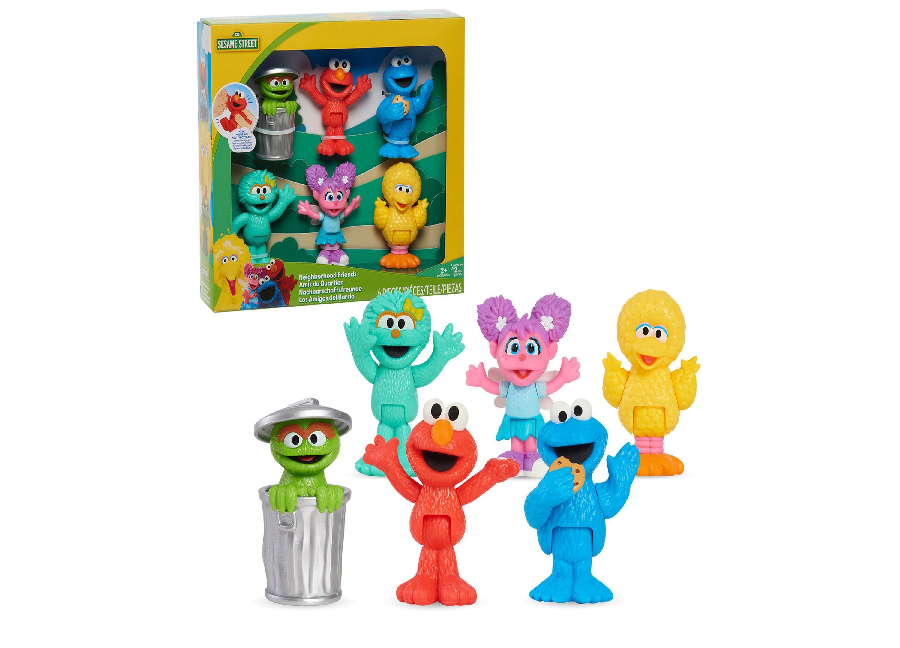 Sesame Street Neighborhood Friends, 6-piece Poseable Figurines – Toys