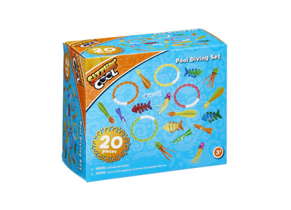 Toys R Us Sizzlin Cool 20-Piece Pool Diving Toy Set with Colorful Aquatic Figures