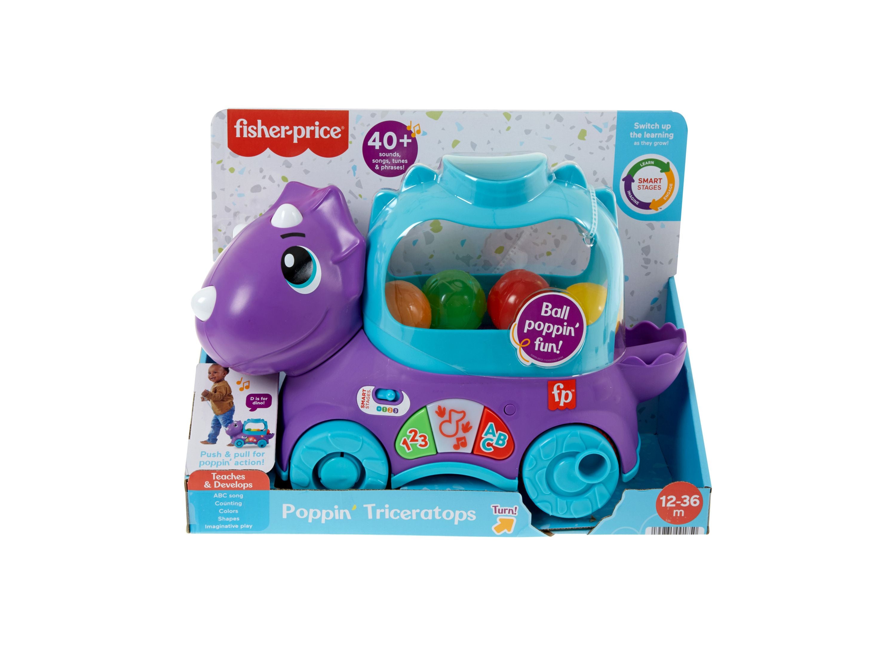 Fisher Price Poppin Triceratops Interactive Dinosaur Toy with Music Toys R Us