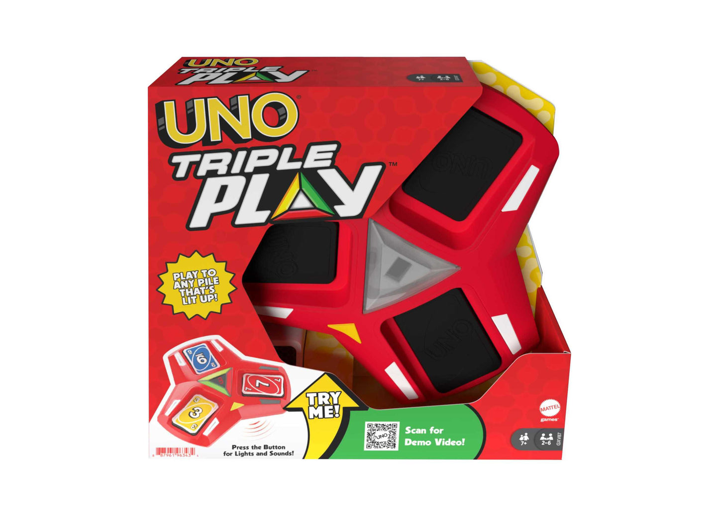 UNO Triple Play Card Game: Family Night Edition with Lights and Sounds