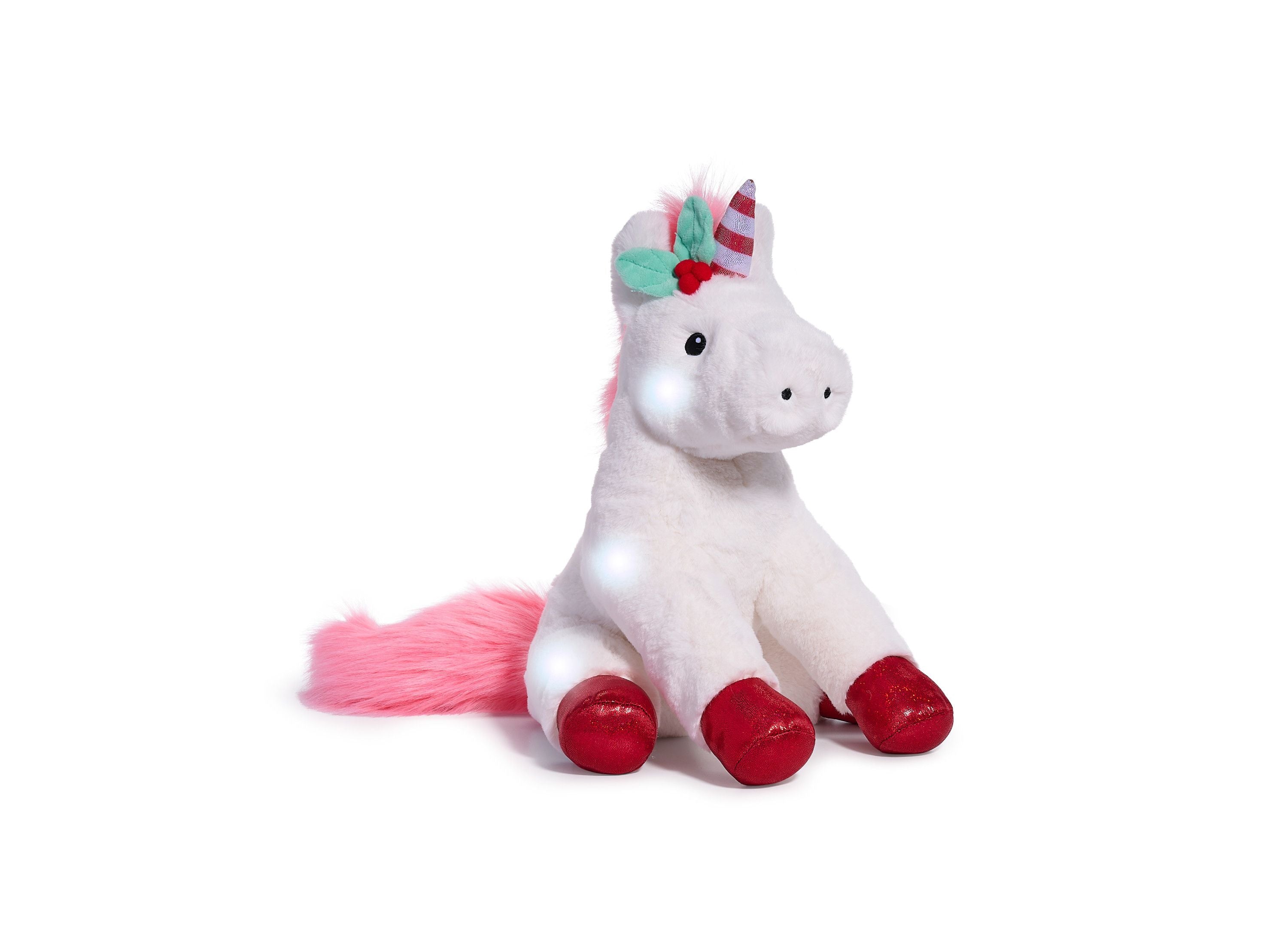 Geoffrey s Toy Box 13 inch Interactive Glow Brights LED Sound Unicorn Plush