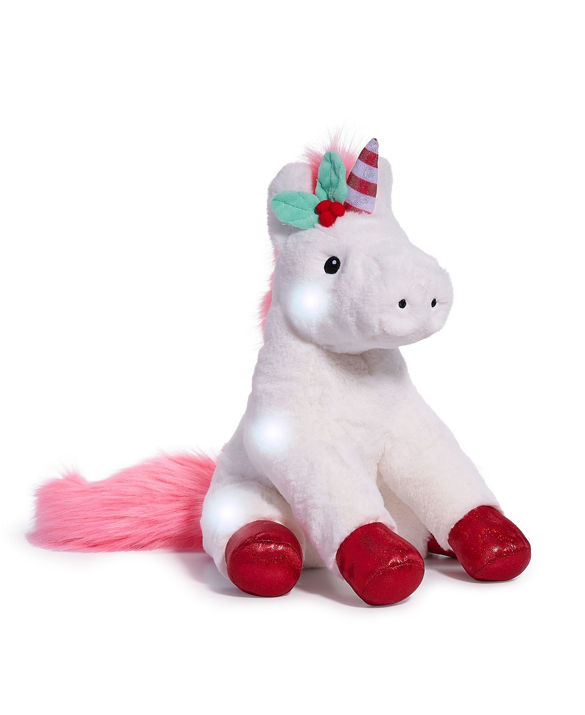 Geoffrey's Toy Box 13-inch Interactive Glow Brights LED Sound Unicorn Plush