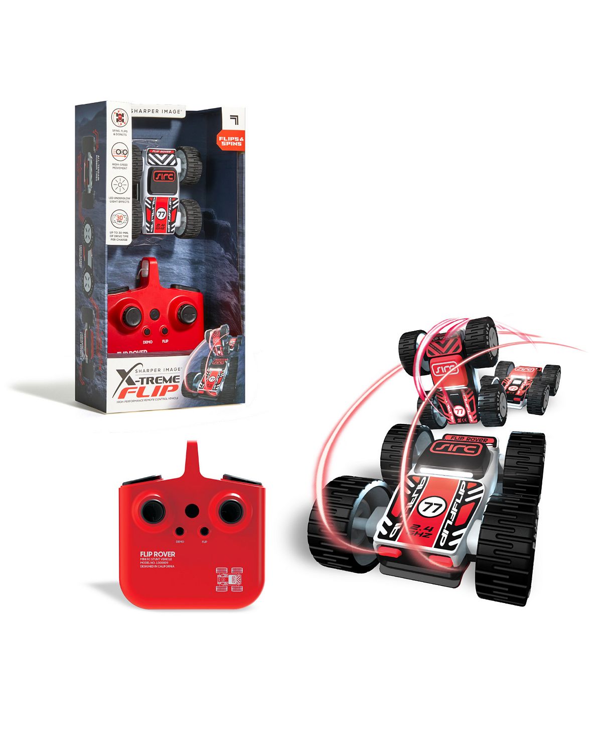 Sharper Image Remote Control X-Treme Flip Vehicle - High-Performance Stunts - Red