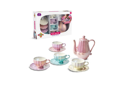 Geoffrey's Toy Box 9-Piece Ceramic Tea Party Set - Pastel Colors