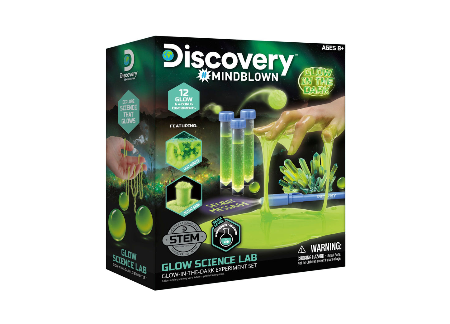 Discovery #MINDBLOWN Glow Science Lab Kit for Kids - Glow-in-the-Dark Experiments