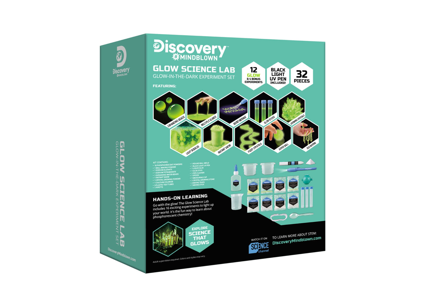 Discovery #MINDBLOWN Glow Science Lab Kit for Kids - Glow-in-the-Dark Experiments