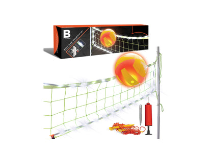 Black Series Night Glow LED Volleyball and Net Set for Outdoor Play