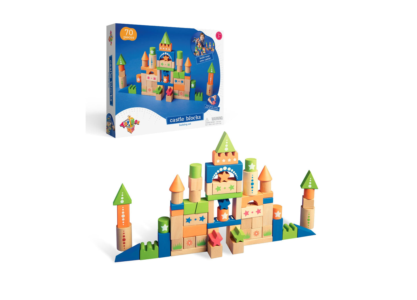 Geoffrey's Toy Box 70-Piece Wooden Castle Building Set - Exclusive at Macy's