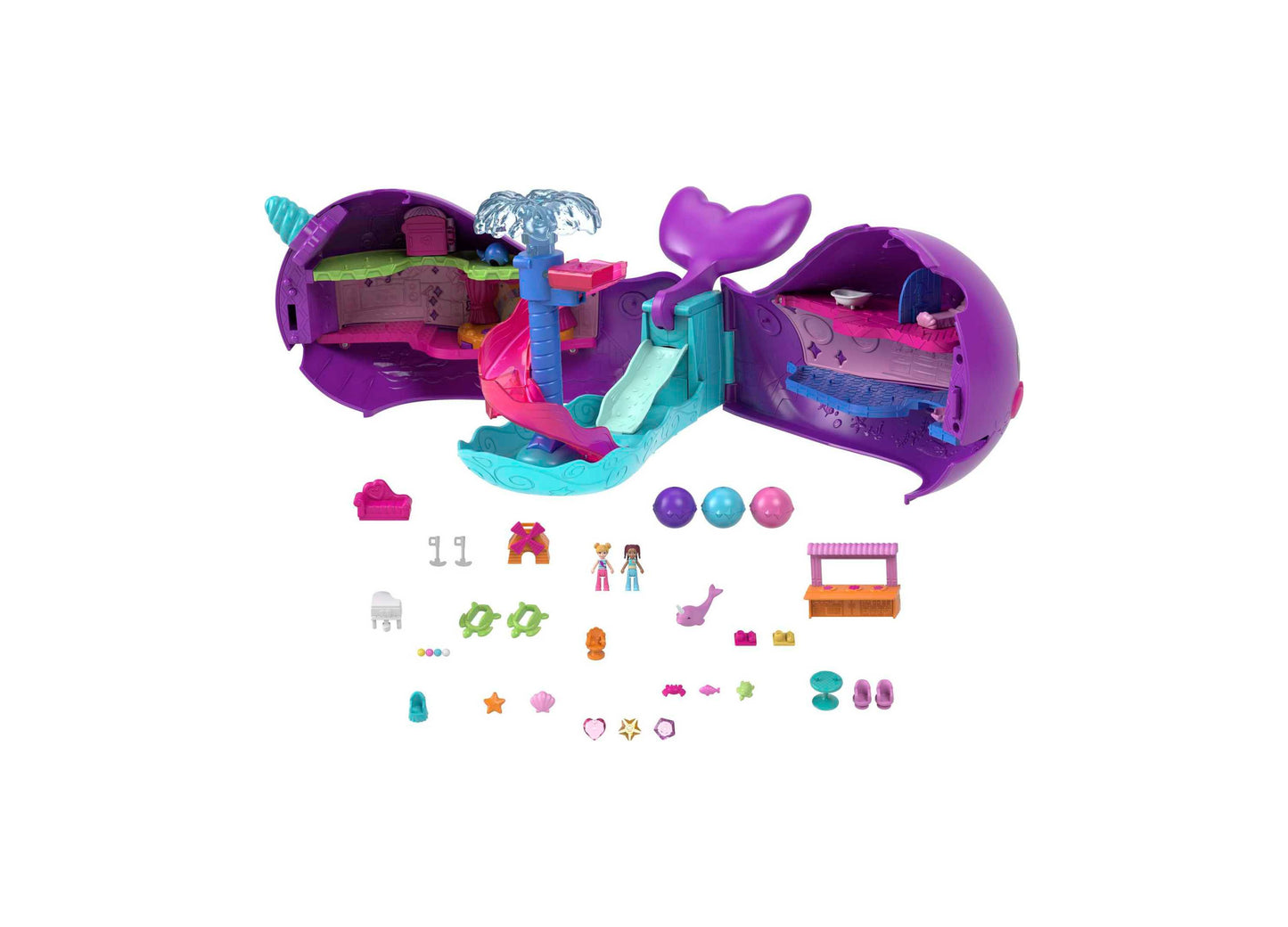 Polly Pocket Sparkle Cove Adventure Narwhal Adventurer Boat Playset