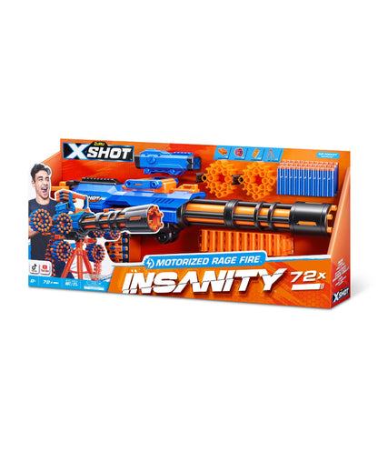 X-Shot Zuru Insanity Motorized Rage Fire Gatlin Blaster