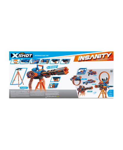 X-Shot Zuru Insanity Motorized Rage Fire Gatlin Blaster