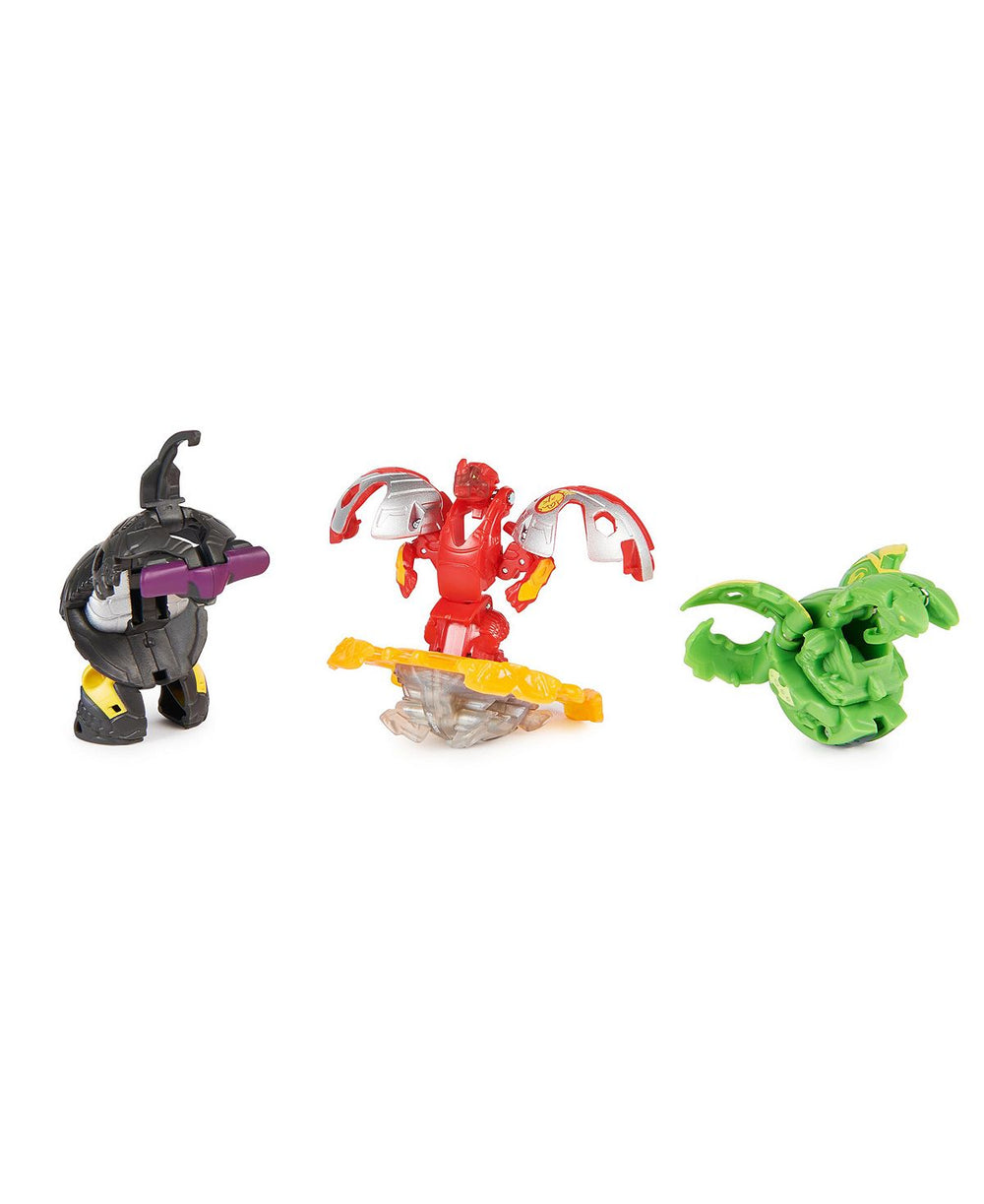 Bakugan Starter 3-Pack with Special Attack Dragonoid, Nillious, Hammerhead, Customizable Spinning Action Figures and Trading Cards