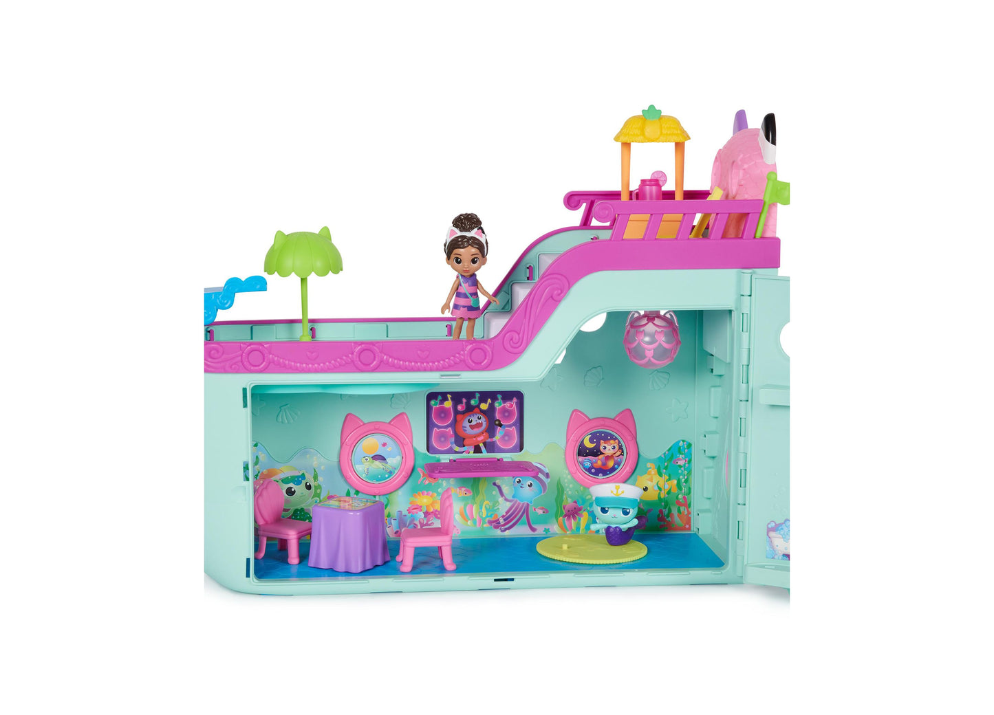 Gabby's Dollhouse Cat Friend Ship Cruise Playset with Figures and Accessories