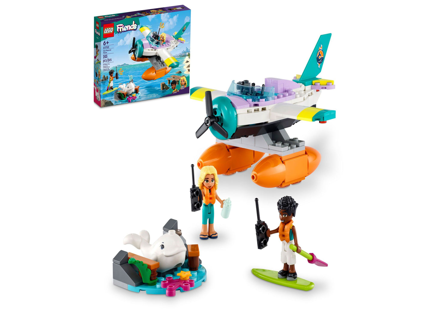 LEGO Friends 203-Piece Sea Rescue Plane Building Set with Mini-Dolls - 41752