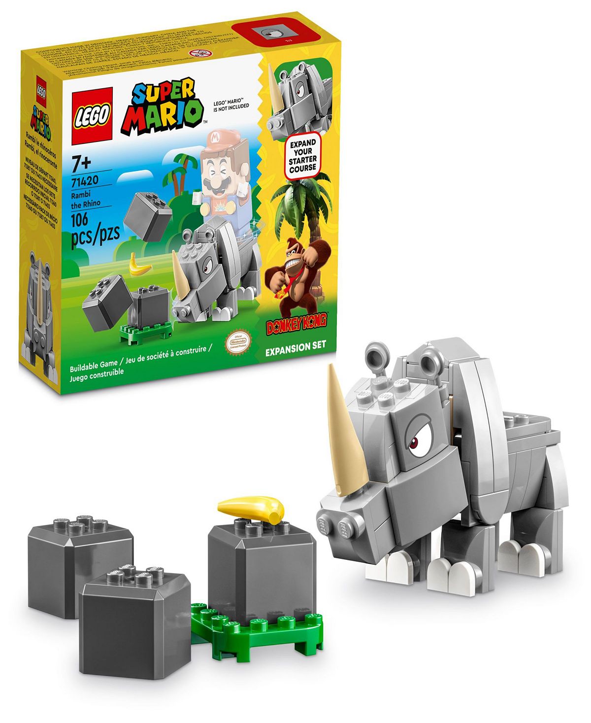 LEGO Super Mario Rambi the Rhino 106-Piece Expansion Set - Interactive Play