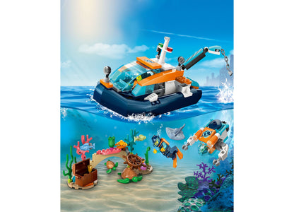 LEGO® City 60377 Exploration Explorer Diving Boat & Minifigure Toy Building Set