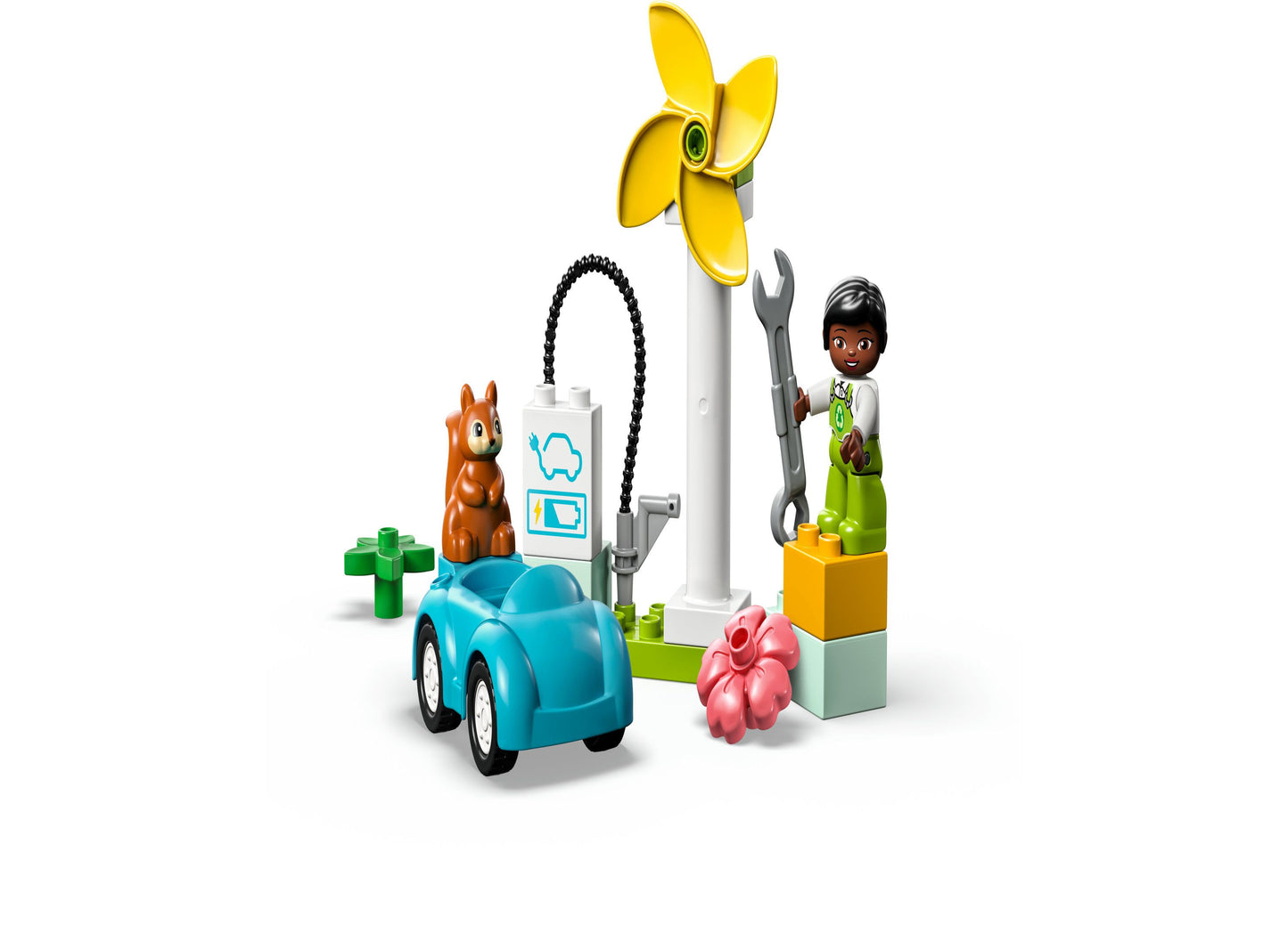 LEGO DUPLO Town 10985 Wind Turbine & Electric Car Building Set for Preschoolers