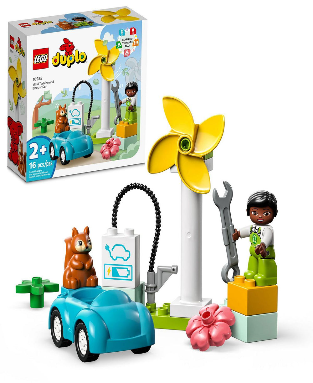 LEGO DUPLO Town 10985 Wind Turbine & Electric Car Building Set for Preschoolers