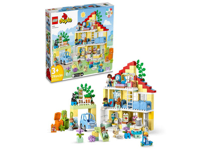 LEGO DUPLO Town 218-Piece 3-in-1 Family House Building Set - STEM Toy for Toddlers