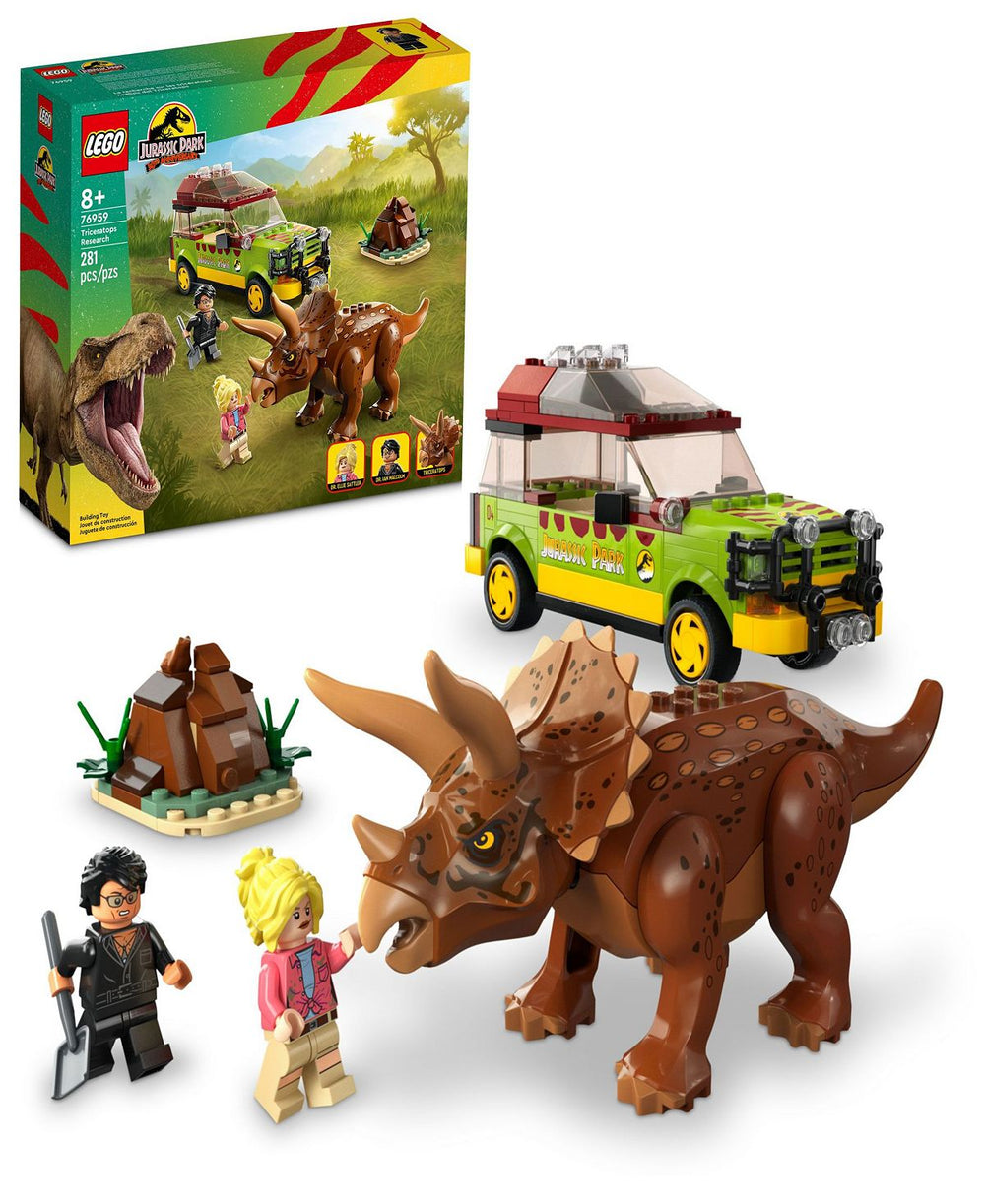 LEGO® Jurassic World 76959 Triceratops Research Toy Building Set with Ian Malcolm and Dr. Ellie Sattler Minifigures