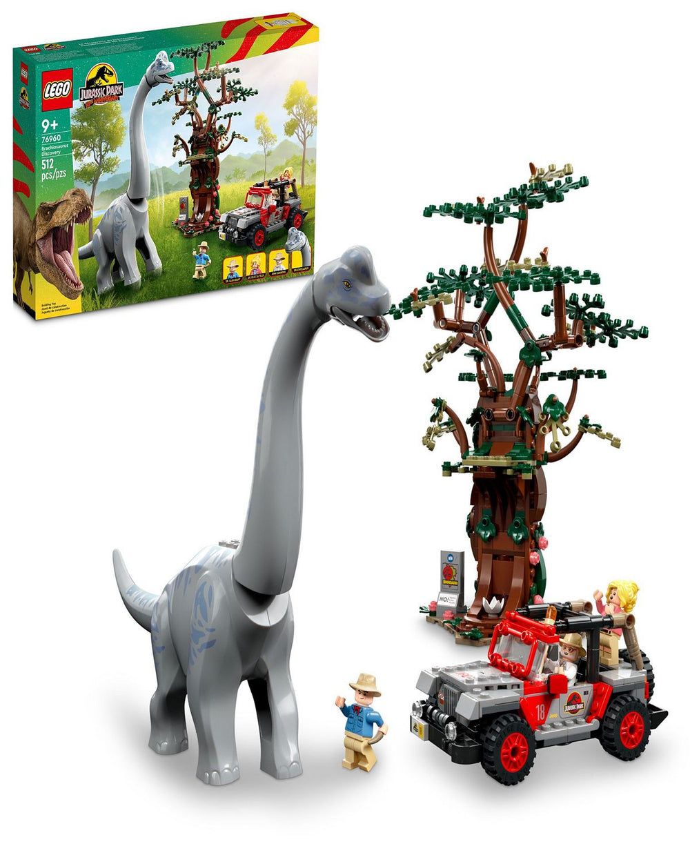 LEGO Jurassic World 76960 Brachiosaurus Discovery Set with Iconic Minifigures