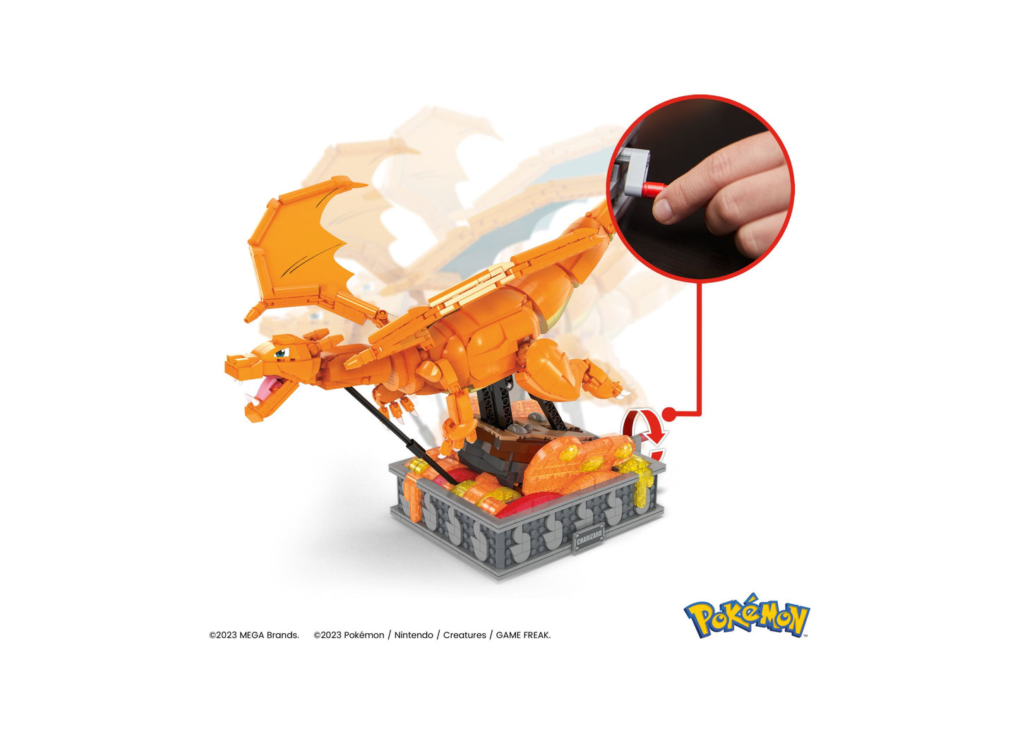 MEGA Pokemon Charizard Motion Tech Building Kit (1663 Pieces) - Collector's Edition