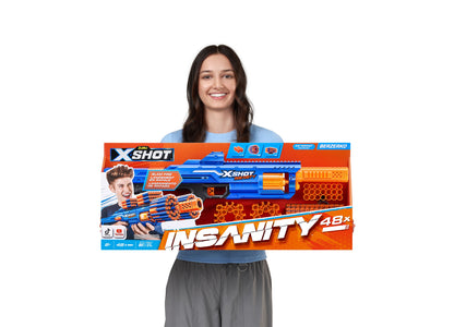 X-Shot Insanity Series 1 Berzerko Blaster with 48 Darts and Rotating Barrel