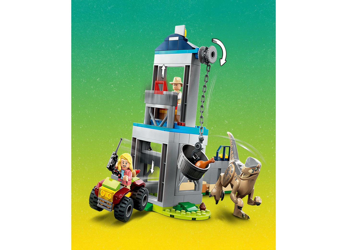 LEGO® Jurassic World 76957 Velociraptor Escape Toy Building Set with Dr. Ellie Sattler and Robert Muldoon Minifigures